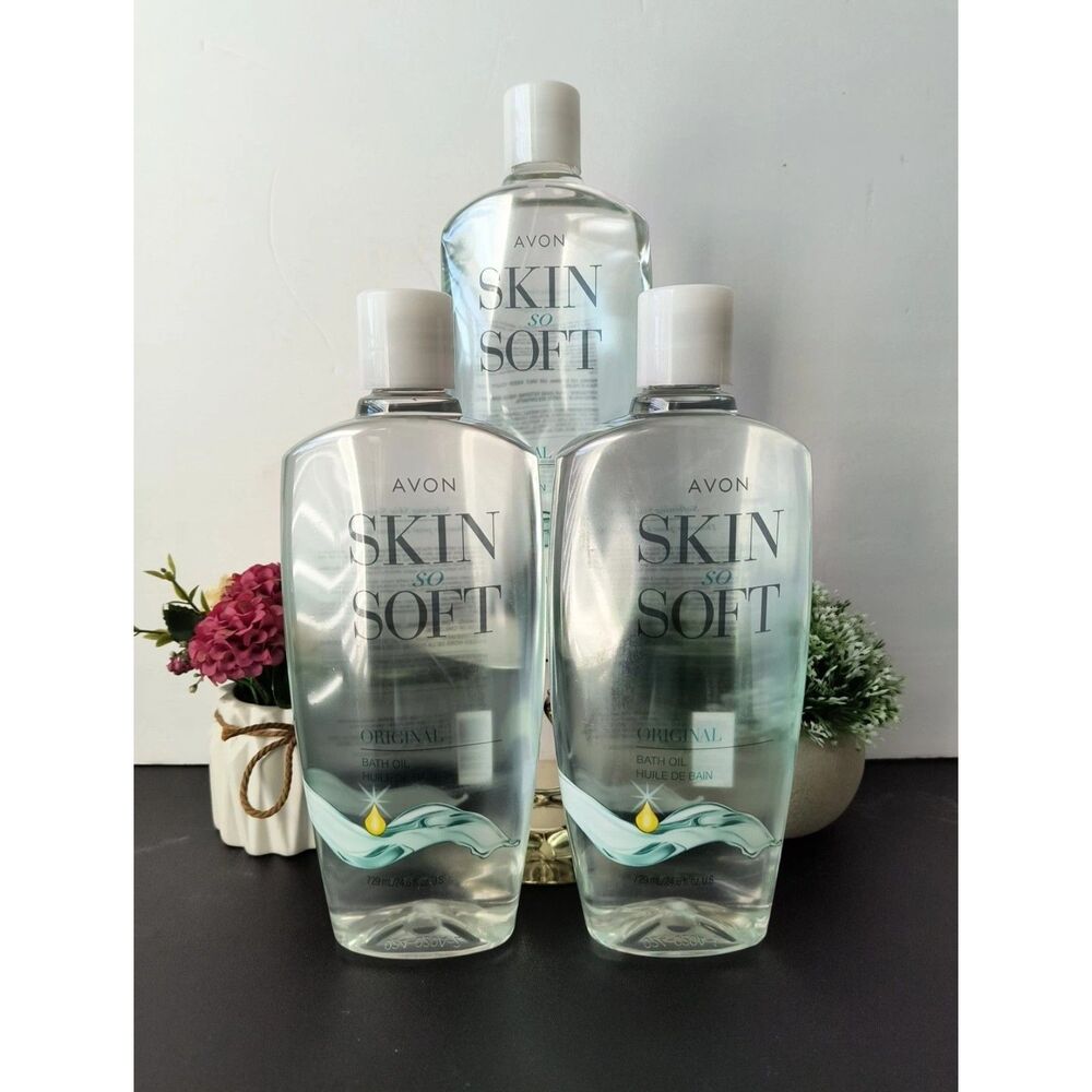 3-Bonus Size Avon Skin So Soft Original Bath Oils-